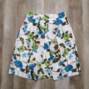 Banana Republic 100% silk Floral Print A Line Skirt